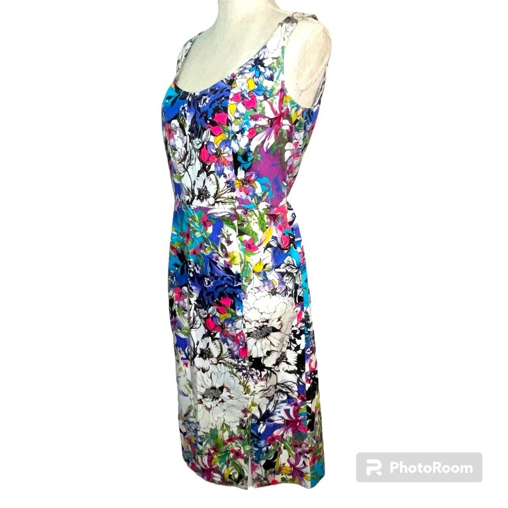 Nicole Miller Floral Print Sleeveless A-Line Midi Dress Size 12